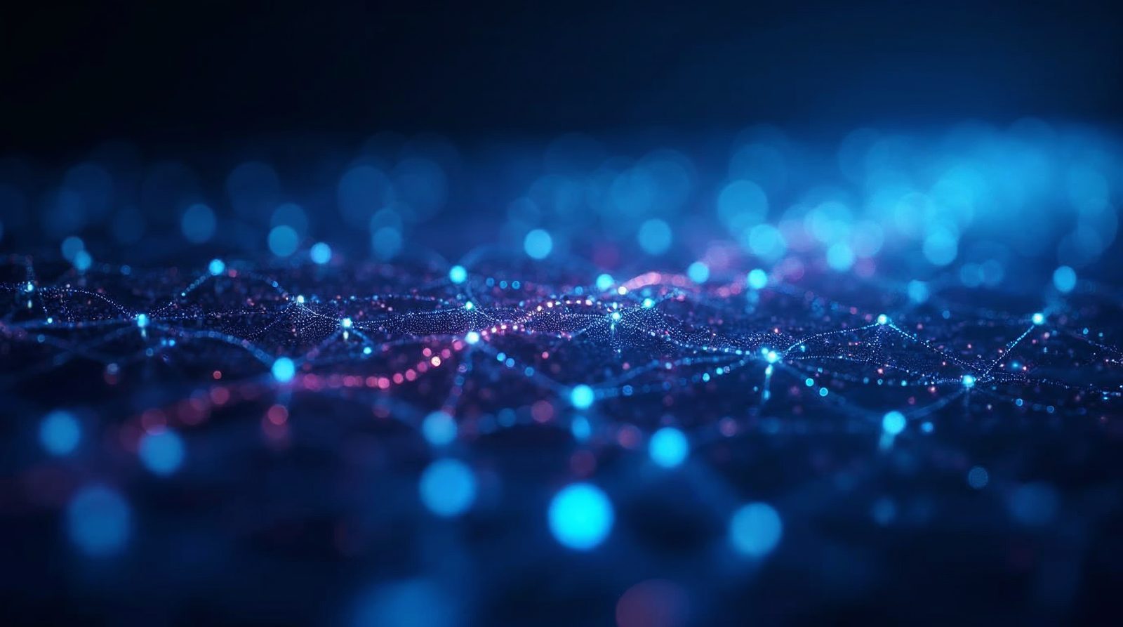 Red de nodos digitales representando las comisiones de red blockchain